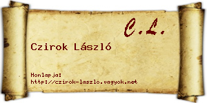Czirok László névjegykártya